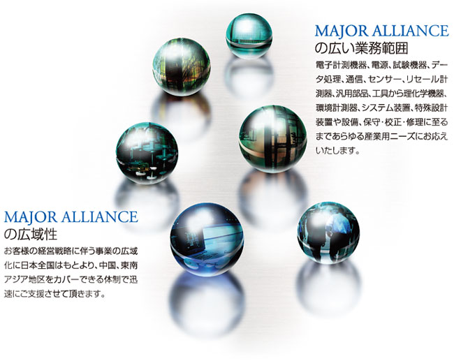 MajorAllianceの広い業務範囲、広域性 MajorAllianceの広い業務範囲、広域性
